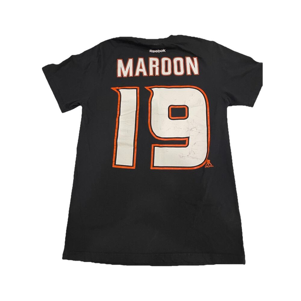 Anaheim Ducks Shirt Mens Small Black NHL Hockey Maroon 19 Graphic Tee Reebok